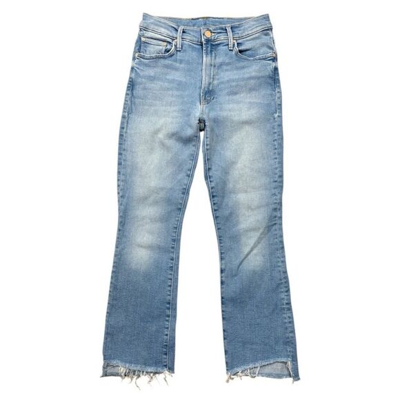 Mother The Insider Crop Step Fray Limited Edition Light Blue Denim Jeans 26 - Picture 6 of 16